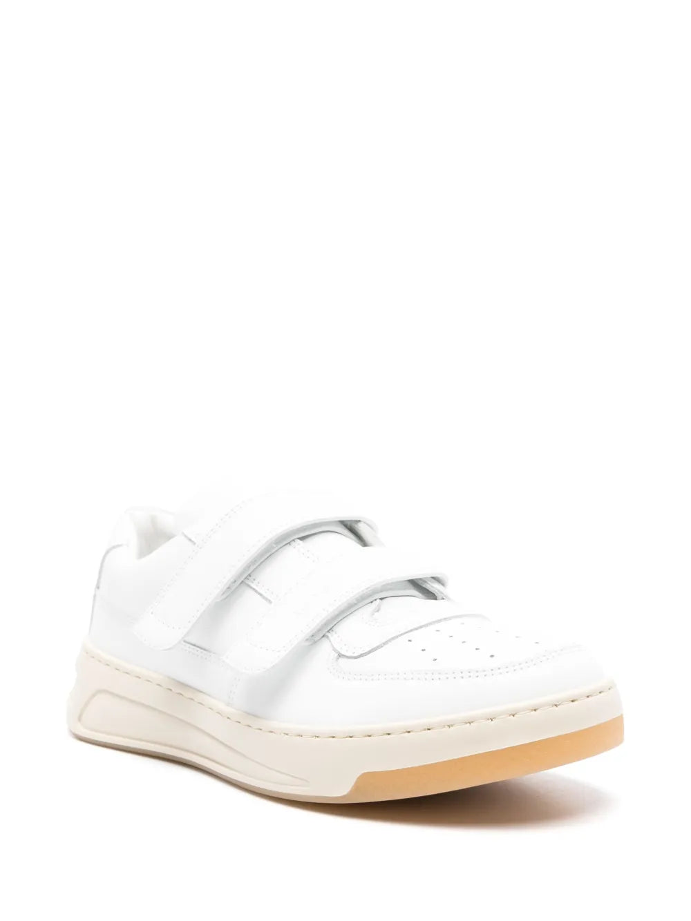 Logo-Plaque Leather Sneakers