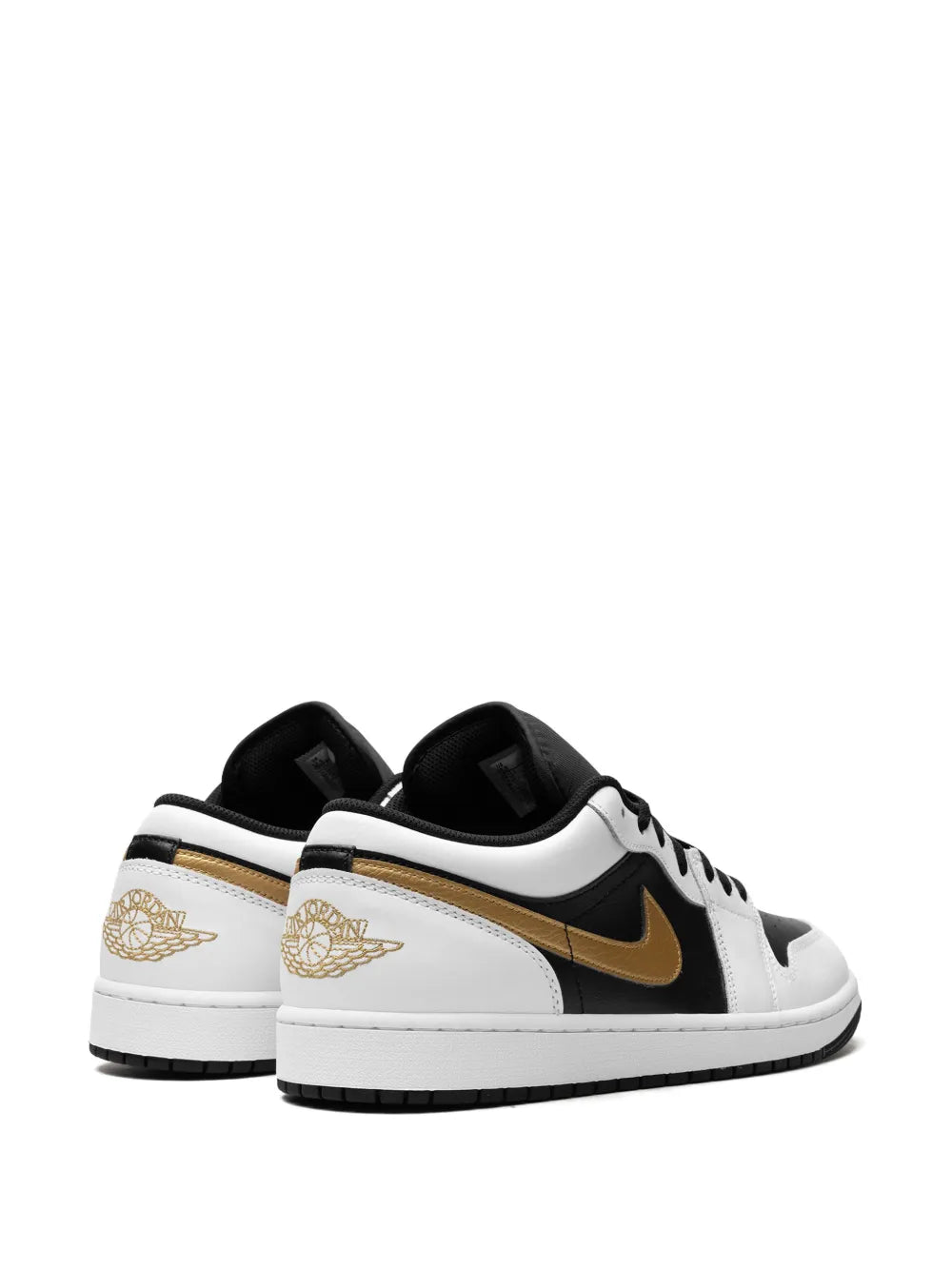 1 Low Gold Swoosh Sneakers